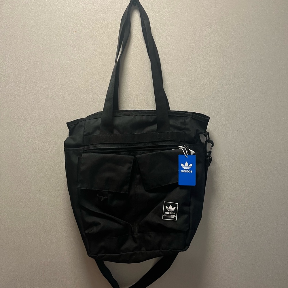 Adidas Black utility 2.0 north south tote crossbody nwt